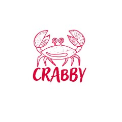 Illustration vector graphic of Crab silhouette perfect for T-Shirt, company brand, etc.