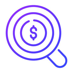 money research outline icon, business and finance icon.