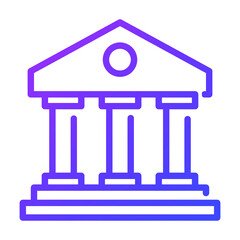 bank outline icon, business and finance icon.