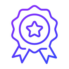 badge outline icon, business and finance icon.