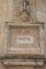 Plaza Mayor Sign; Ciudad Rodrigo; Salamanca