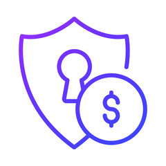 secure payment outline icon, business and finance icon.