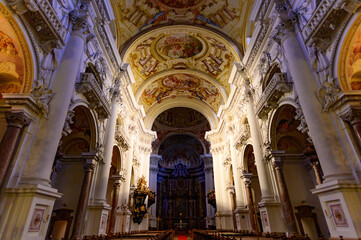 inside the monastery stift st.florian in upper austria - obrazy, fototapety, plakaty