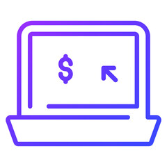 pay per click outline icon, business and finance icon.