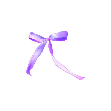 Lilac Bow and Ribbon Isolated on White Background Stock Photo - Image of  birthday, decorative: 141020136