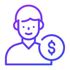 employee salary outline icon, business and finance icon.