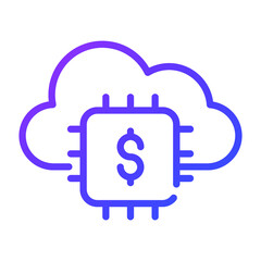 fintech technology outline icon, business and finance icon.