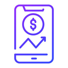 mobile analytics outline icon, business and finance icon.