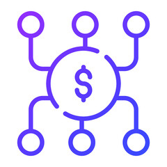 distribution outline icon, business and finance icon.