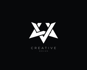 Creative and Minimalist Letter WV Logo Design Icon | Editable WV Vector Logo