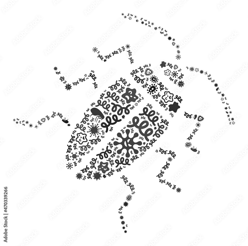 Poster vector infection cucaracha icon mosaic of contagious items. cucaracha mosaic is constructed with inf