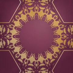 Template Flyer burgundy color with luxurious gold ornaments for your congratulations.