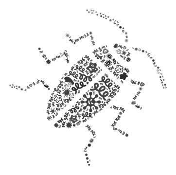 Vector infection cucaracha icon mosaic of contagious items. Cucaracha mosaic is constructed with infection items, parasites, microbes, spores, contagious agents, and based on cucaracha icon.