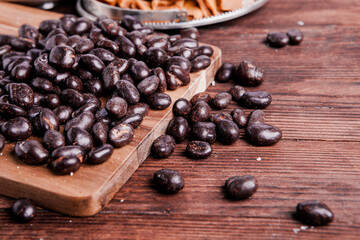 Assortment of delicious chocolate candies background. Chocolate candy isolated 