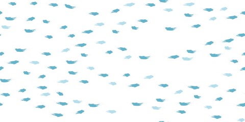 Seamless Wave Pattern, Hand drawn cute water vector background. Watercolor sea brush smears, baby paint lines design