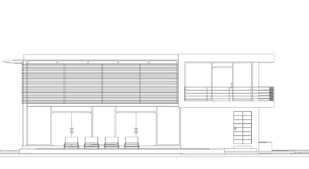 Modern villa architectural project 3d drawing