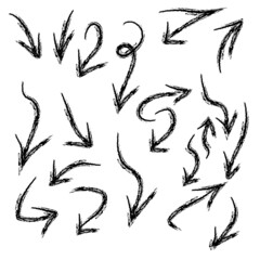 set of black arrows hand made 