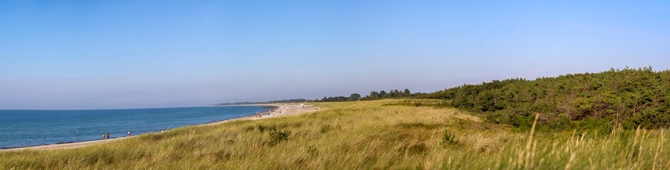 Obraz premium Panorama über die Dünenlandschaft an der Ostseeküste.