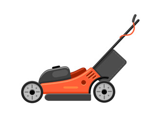 Lawn mower. Garden grass cutter. Vector flat illustration