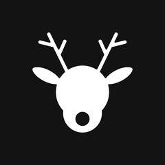 Christmas reindeer character icon. Rudolph, wild.