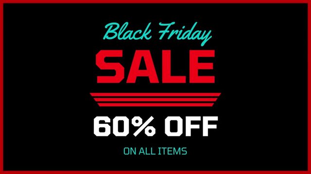 Black Friday Sale 60% OFF on all times Titles, Video Black Friday Sale 60% black neon illustration