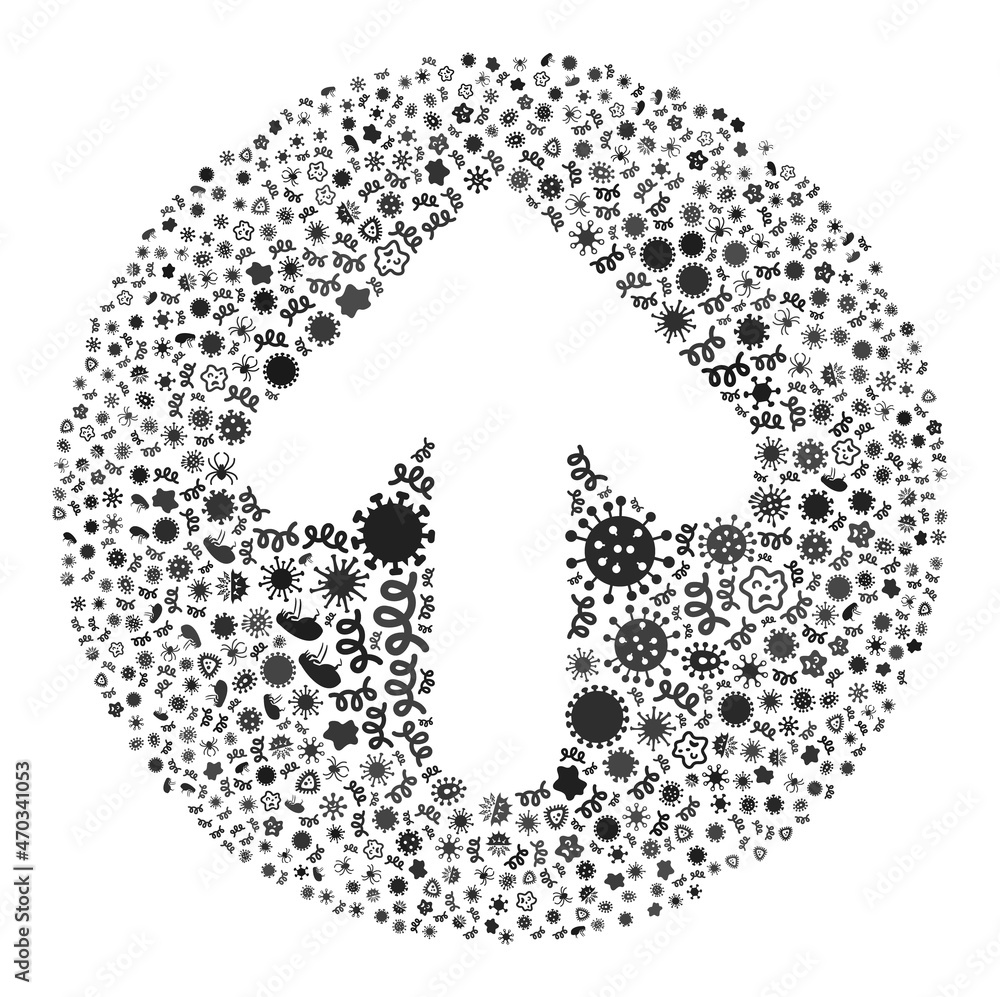 Poster vector infection rounded arrow icon mosaic of contagious cells. rounded arrow mosaic is composed of 