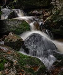 Fototapeta premium Waterfall on river Ilse in forest Harz, Germany