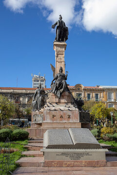 Statue of Pedro Domingo Murillo in Plaza Murillo, La Paz, Bolivia.