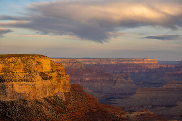 Cliffside of the Grand Canyon South Rim Glows in Afternoon Light