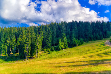 Fototapeta na wymiar Mountain landscape during sunny autumn day.