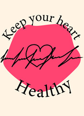 vector illustration of keep your heart healthy