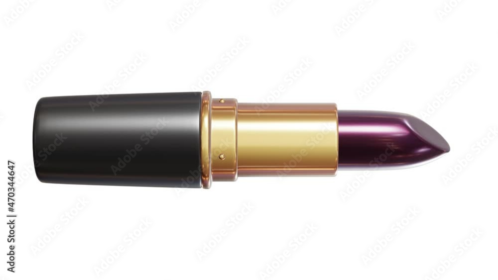 Aufkleber realistic 3d animation of the glamour dark wine color shiny lipstick rendered in uhd with alpha matt