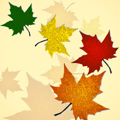 Autumn background of maple leaves. Colofrul image, vector illustration eps 10