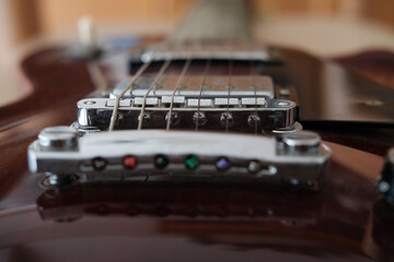 趣味のエレキギター。窓際の光のみで撮影。 © 宮岸孝守