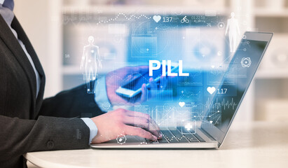 Doctor working a health check