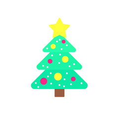 Christmas tree simple icon symbol