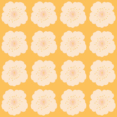 Tropic flower vector illustration. Botanical seamless pattern. repeating floral motif, print for fabric, paper, stationery