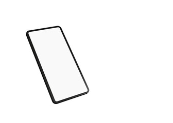 Realistic phone screen smartphone black color. Mock up of modern smartphone. 3D rendering.