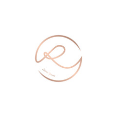 Initial Letter R Beauty Logo. Design Vector Illustration