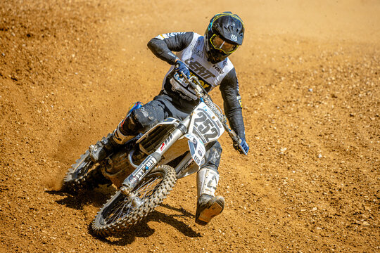 motocross rider on a motorcycle in action