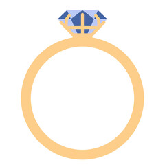 金の指輪　青い宝石