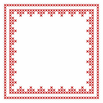 Cross stitch border frame pattern, perfect for Christmas banner design