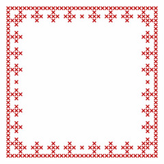 Obraz premium Cross stitch border frame pattern, perfect for Christmas banner design