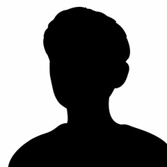 a boy head silhouette vector