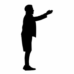 a boy body silhouette vector