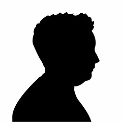 a boy head silhouette vector