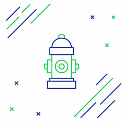 Line Fire hydrant icon isolated on white background. Colorful outline concept. Vector