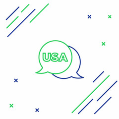 Line USA Independence day icon isolated on white background. 4th of July. United States of America country. Colorful outline concept. Vector