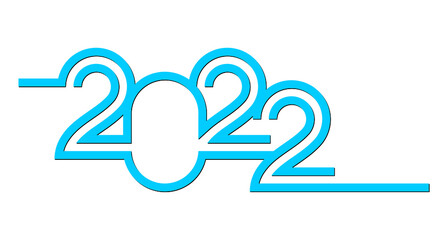 2022, year, vector, calendar, symbol, blue, design, concept, emblem, label