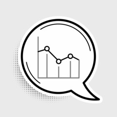 Line Pie chart infographic icon isolated on grey background. Diagram chart sign. Colorful outline concept. Vector